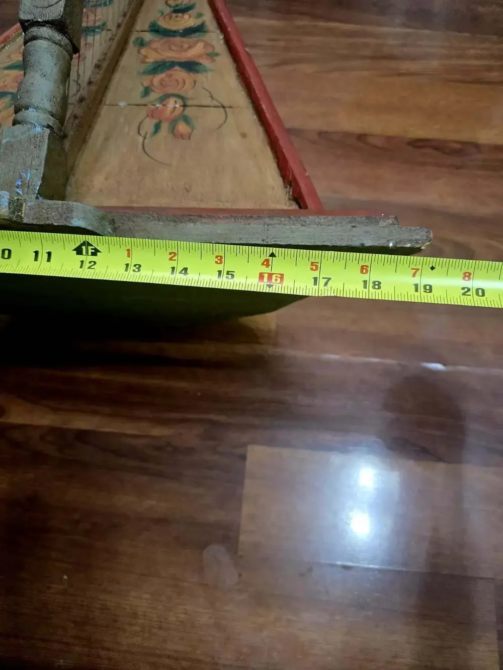 Antique 19thC Folk Art Table Harp Painted Lap Harp Zither Celtic Parlor Instrume